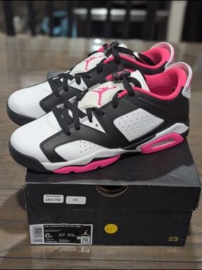 Air Jordan 6 Retro Low White Black Pink Sneakers